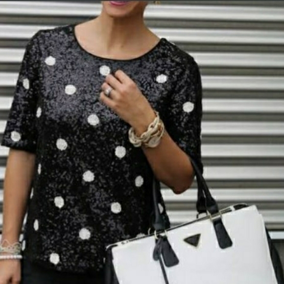 J. Crew Sequin Polka Dot Top - Picture 8 of 8